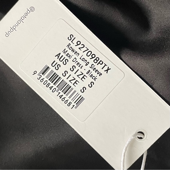 Petal & Pup Black Rowen Long Sleeve Maxi Dress Small Polyester Romantic - Picture 7 of 12